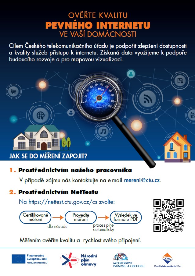 Průzkum<br>kvality internetu