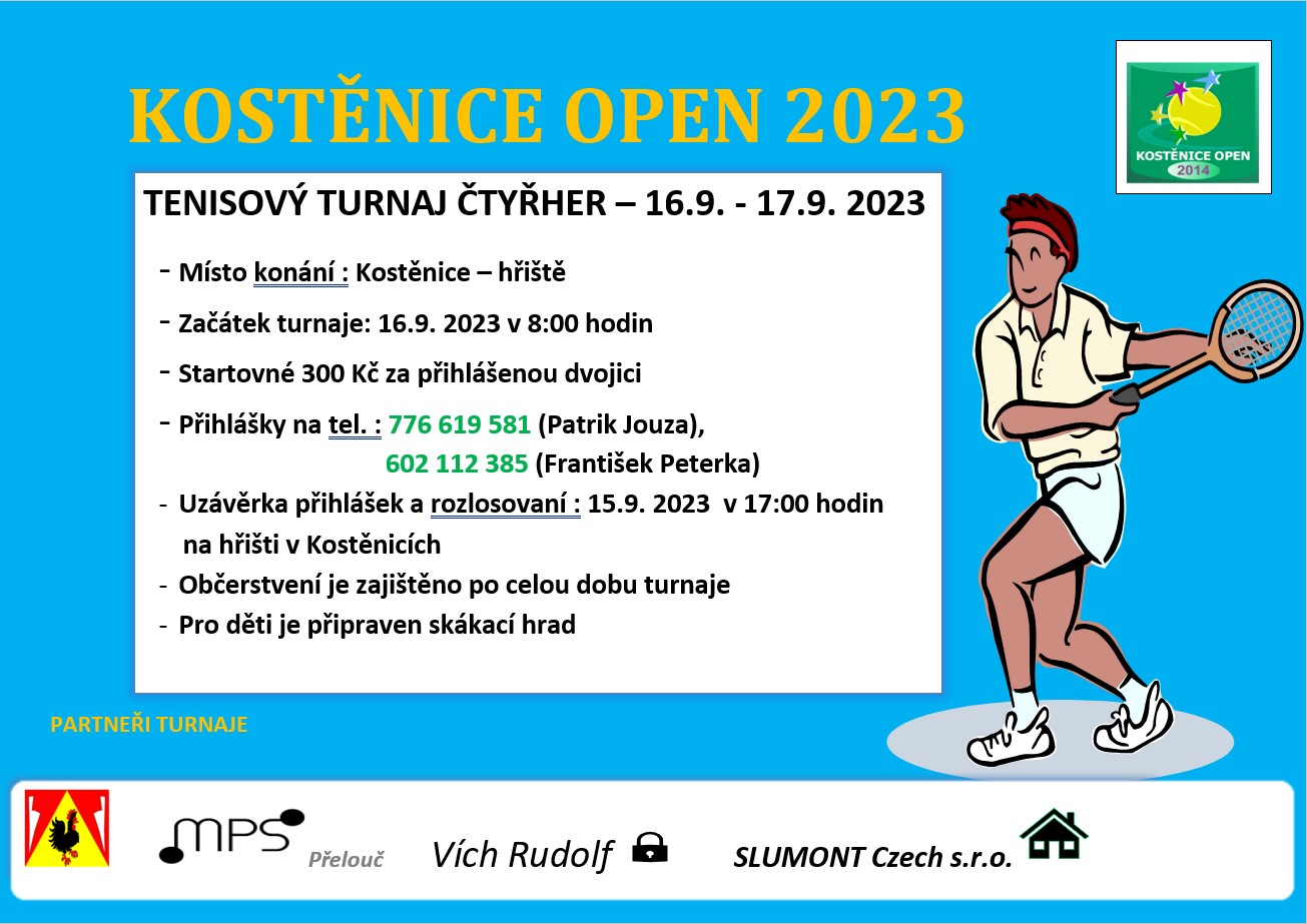 Kostěnice open 2023<br>Tenis.turnaj čtyřher
