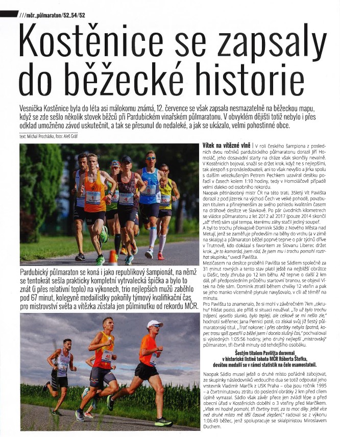 Půlmaraton v časopise<br>Atletika
