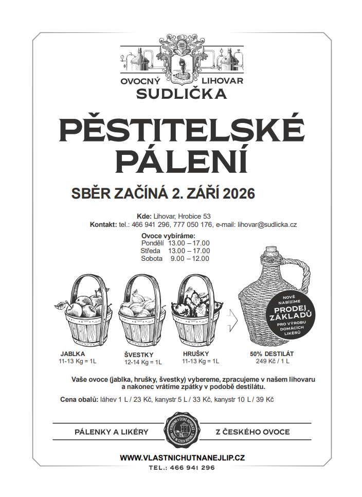 Sudlička<br>Pěstitelské pálení Sudlička<br>Pěstitelské pálení