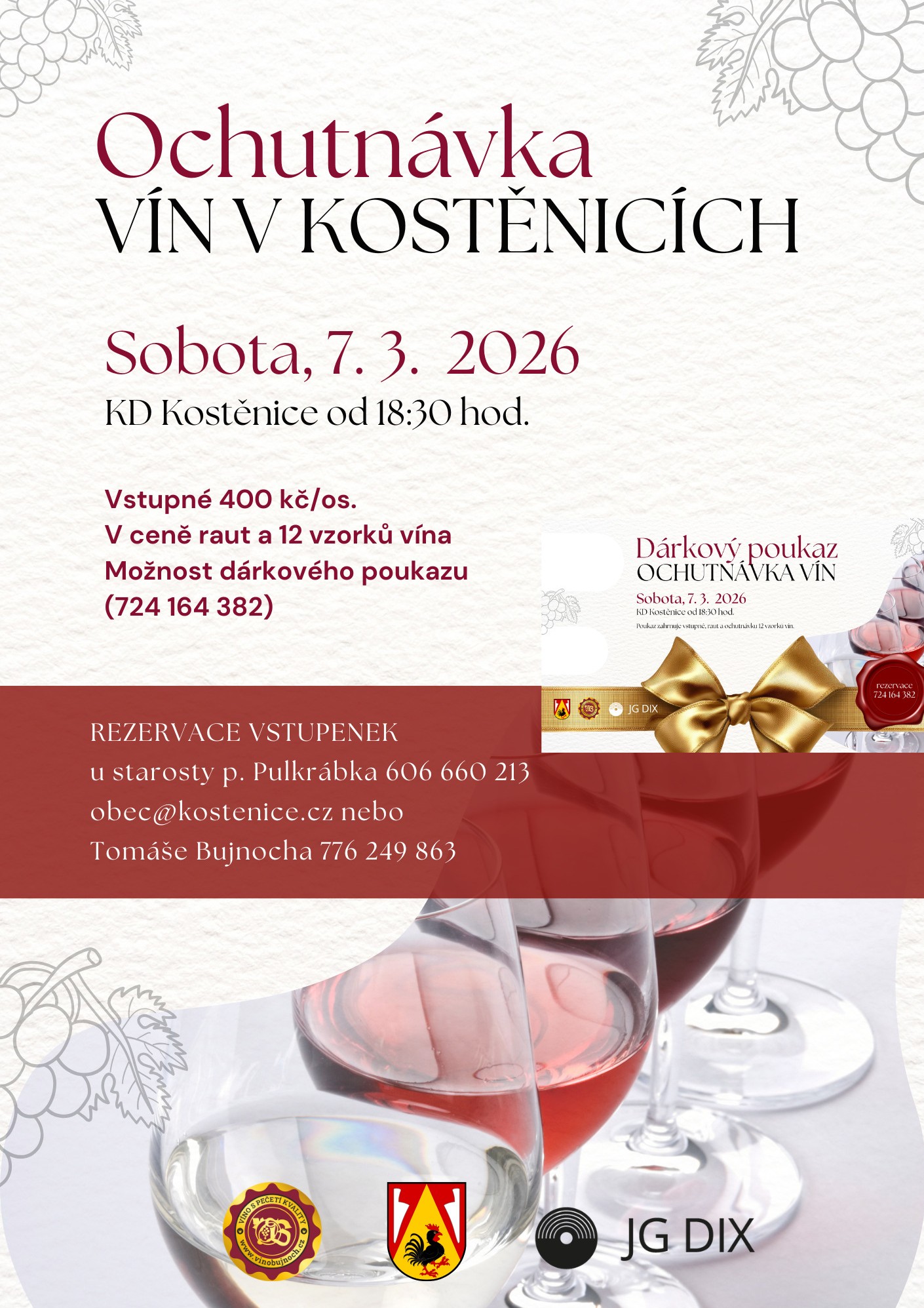 Ochutnávka vín<br>v Kostěnicích