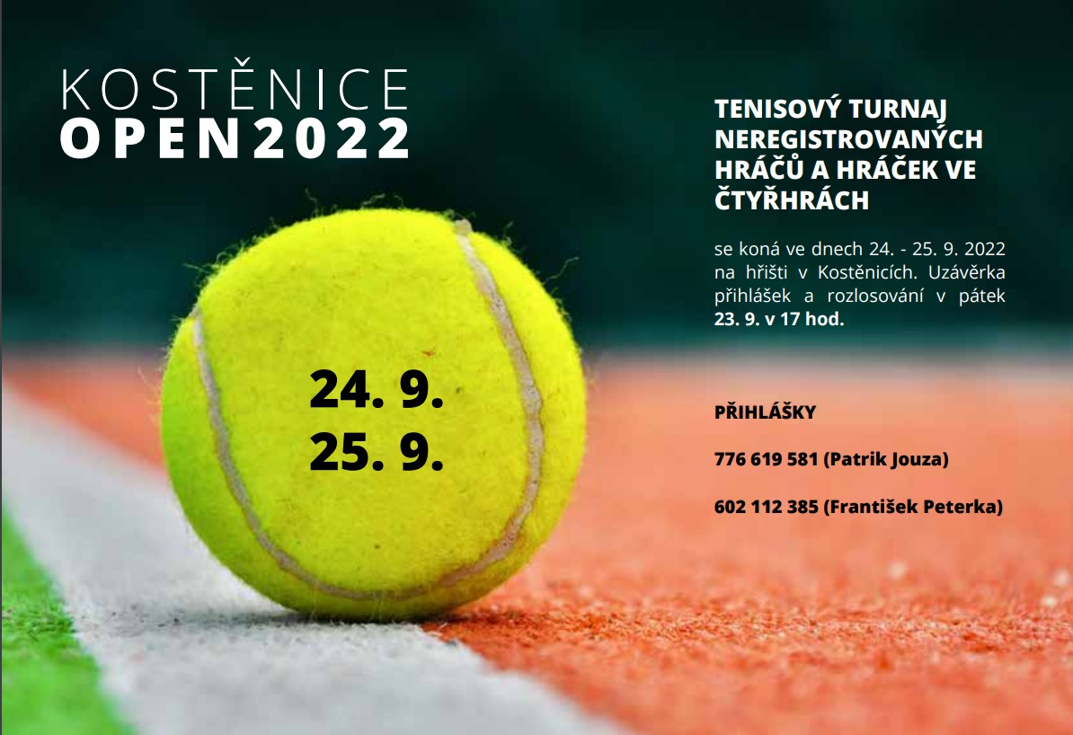 Kostěnice open 2022<br>Tenis.turnaj čtyřher