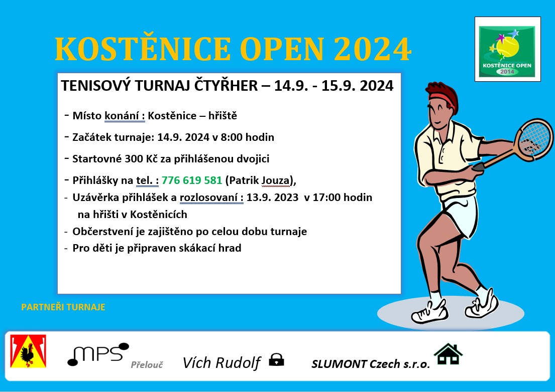 Kostěnice open 2024<br>Tenis.turnaj čtyřher