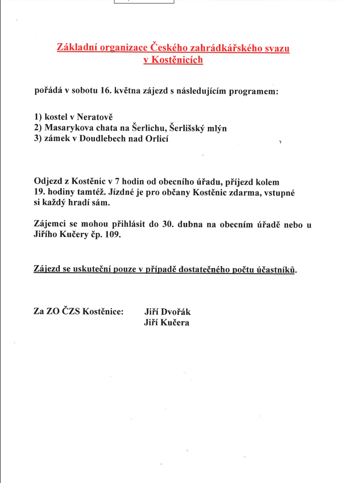 Jarní výlet<br>se zahrádkáři