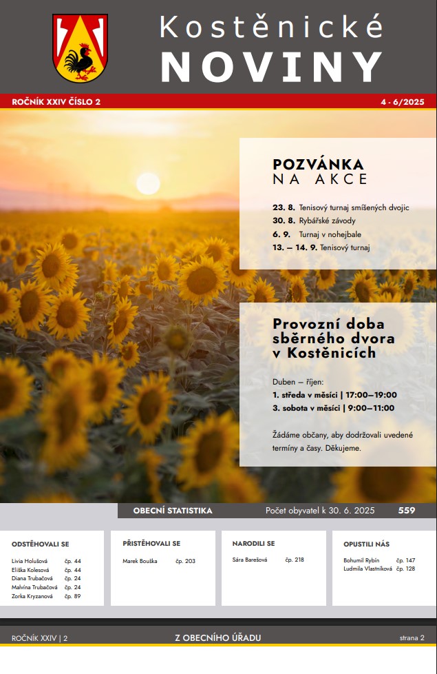 Kostěnické noviny<br>2025/2